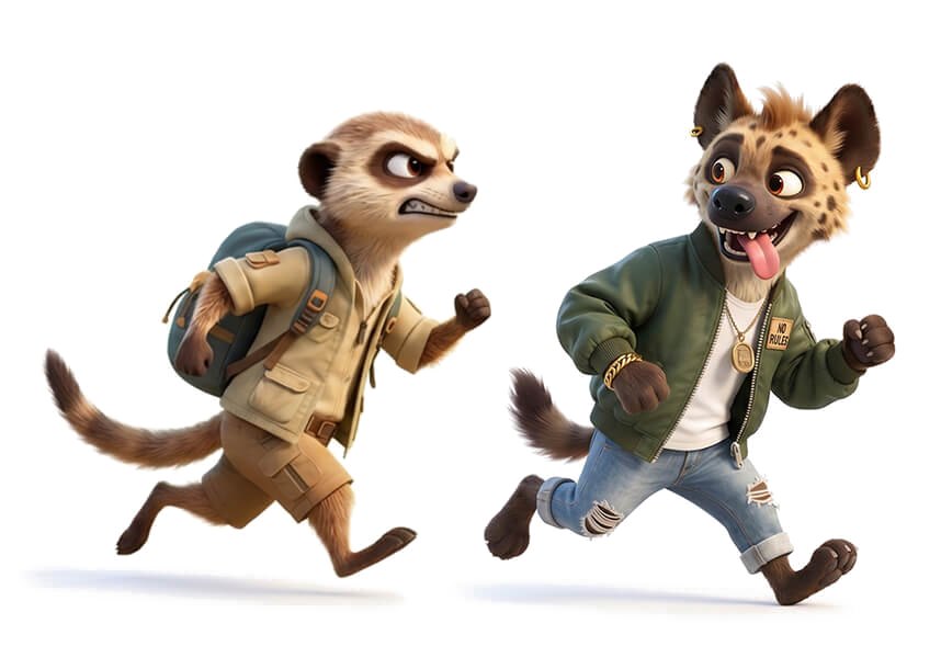 Two Zoobo companions running side by side